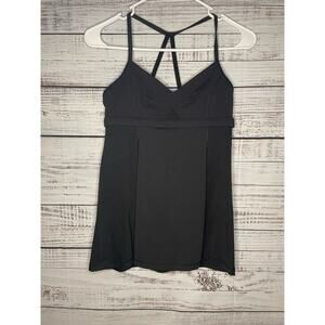 Lululemon Bend and Flow Blue Active Tank Top Women's Size 4 6 Black Gym Workout